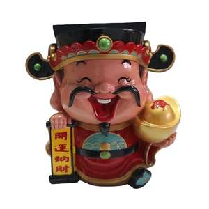 Resina dio della ricchezza Buddha statua scultura scolpita a mano figurina Fengshui fortuna ricchezza decorazione decorazione - Product Image 1