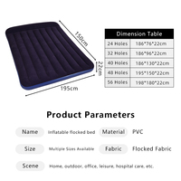Lit d'air carré pliable, matelas pneumatique double, lit gonflable avec design floqué épais, matelas pneumatique gonflable haut pour la maison