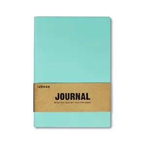 Custom Classic Brown Soft Cover Pu Leather Journal School Single Line Notebook