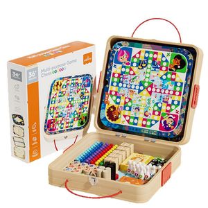 Tablero de ajedrez multifuncional de madera Muwanzi 59 en 1, juegos educativos para niños de 4 a 6 años - Product Image 5