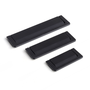 Oukali Modern moda mobilya çekmece kabin çekme kolu mutfak Dresser siyah 64mm gizli çeker çinko kolları - Product Image 3