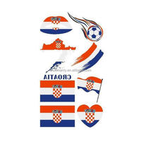 Ensemble de tatouages temporaires découpés en forme de drapeau national du Maroc, écologiques et imperméables, pour la décoration des vacances et les fans de football