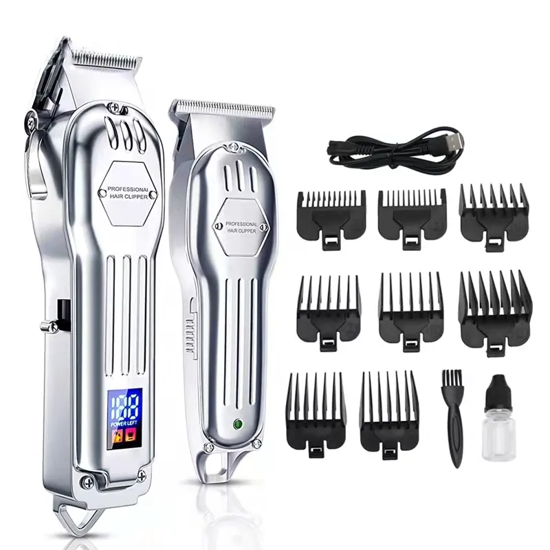 Newly Design Metal Usb Rechargeable Cordless Hair Trimmer Professional Electric Hair Clipper for Men Hair Shaver