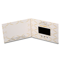Invitation de mariage et boîte cadeau découpées au laser avec port USB, écran numérique 4,3 pouces, album de cartes de vœux style musical, brochure vidéo