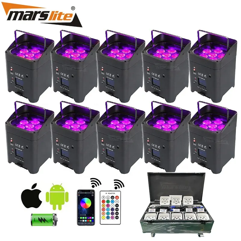 Marslite 6x18 Led Wireless Battery Uplight Wedding Party Lumiere Dj Stage background Par S6 Wireless Uplights