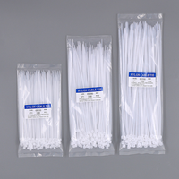 Attaches-câbles en nylon 66 autobloquants avec protection UV personnalisée, sac de 100 pièces pour regroupement d'articles, 300mm 400mm 500mm Noir/Blanc