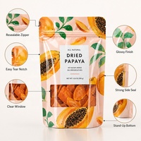 Op maat bedrukte, voedselveilige, hersluitbare, geurbestendige, matte stand-up zipzak met transparant venster voor gedroogd fruit