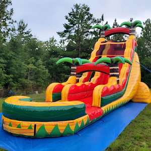 Tobogán Acuático Inflable Comercial Huatong <span class=keywords><strong>de</strong></span> PVC <span class=keywords><strong>de</strong></span> 18 pies, Modelo Tropical Fiesta, <span class=keywords><strong>para</strong></span> Niños y <span class=keywords><strong>Adultos</strong></span> - Product Image 1