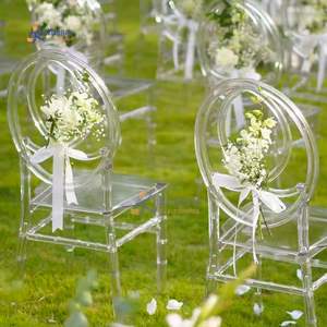Sillas apilables de lujo para eventos de bodas, sillas de hotel de resina de Fénix acrílica transparente - Product Image 3