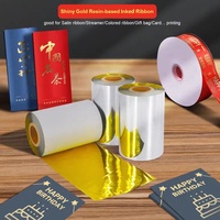 Pita Tinta Foil Emas 30-110mm Pita Transfer Termal Printer untuk Pembungkus Kado/Pita Satin/Pita Cetak Kartu dalam Bentuk Gulungan