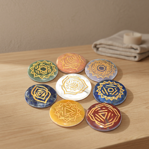 Handmade Gemstone <b>Chakra</b> Stones <b>Set</b> Carved <b>Crystal</b> Reiki Healing Oval Polished Art Collectible Buy Online Thymus <b>Chakra</b> 3 - Product Image 4
