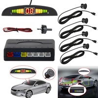 Système de radar de stationnement LED pour voiture Junsun à 4 capteurs, 22 mm, alerte sonore de recul, indicateur avec 8 couleurs, fonction ADAS, garantie 1 an