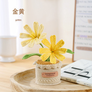 Nuova <span class=keywords><strong>Pianta</strong></span> <span class=keywords><strong>in</strong></span> <span class=keywords><strong>Vaso</strong></span> Lavorata a Mano all'Uncinetto CLTF, <span class=keywords><strong>Pianta</strong></span> di Mirtilli a Doppio Fiore, Decorazione per la Casa, Ornamento con Fiore Eterno - Product Image 5