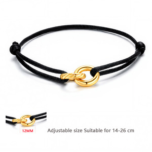 Pulsera Ajustable <span class=keywords><strong>de</strong></span> Acero Inoxidable con Baño PVD y Círculos <span class=keywords><strong>de</strong></span> Bloqueo, Pulsera <span class=keywords><strong>de</strong></span> Cuerda <span class=keywords><strong>de</strong></span> Protección <span class=keywords><strong>de</strong></span> Buena Suerte para Regalo <span class=keywords><strong>de</strong></span> Amor y <span class=keywords><strong>Amistad</strong></span> - Product Image 3