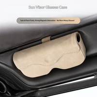 Boîte de rangement pour lunettes de soleil en daim pour pare-soleil de voiture de luxe