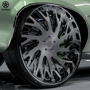 Rines Forjados Personalizados DW de 24 y 26 Pulgadas, 5x120.65, Acabado Cepillado, Borde Profundo Cromado, para Autos y Camionetas de Lujo, F150, F250 - Product Image 4