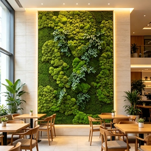 Arte de Pared de Musgo Preservado Cuadrado Personalizado con Luces LED, Marco de Musgo Natural para Vestíbulo Corporativo y Spa, Decoración para el Día de San Valentín - Product Image 1