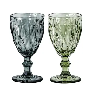 ホット販売新しいデザイン再利用可能な装飾的な結婚式のワイングラス、卸売カラフルなパーティーワインゴブレットグラス