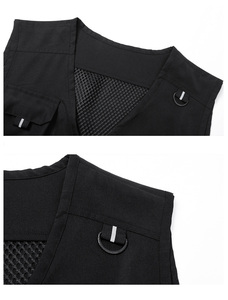 Gilet giornalista personalizzato uomo Multi-tasca cerniera senza maniche fotografo Utility di pesca per uomo e donna Unisex - Product Image 3