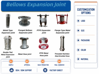 Liquidation : Joint flexible à soufflet en acier inoxydable à haute teneur en zinc, type à bride, pour système de drainage