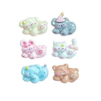 Cabochons en résine à dos plat, motifs lapin et chien mignons, pour épingles à cheveux, scrapbooking, bricolage, décoration intérieure et accessoires de loisirs créatifs