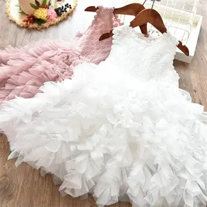 Robes d'été pour enfants pour filles Tutu Fluffy Cake Smash Dress Elegant Princess Party Wedding Dress Girl Birthday Clothing 3 8Y