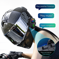 Casque de moto 6.0 avec interphone 1 à 1, écran numérique LED, IP56, conception détachable, réponse vocale IA, 1000 mAh