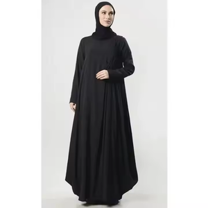 スーパーブラック100% ポリエステル<span class=keywords><strong>Nida</strong></span>生地女性用エコフレンドリーアバヤイスラム教徒の服ドバイサウジアラビア - Product Image 5