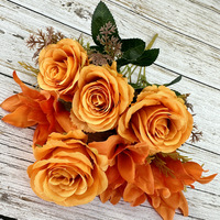 Großhandel Hochwertige 7 Köpfe Seiden blume Red Bunch Roses Bouquet Künstliche Blume Rose Bouquet