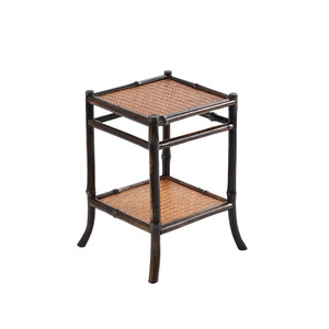 Handmade <b>Bamboo</b> Woven Mini Tea <b>Table</b> Rattan Top Four Legged Coffee <b>Table</b> Tea Ceremony Accessory Storage Rack Display Stand - Product Image 1