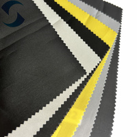 Tissu de doublure en taffetas 100% polyester 190T pour sacs, imperméable, enduit PD/PU/argent, motif uni noir pour doublure intérieure