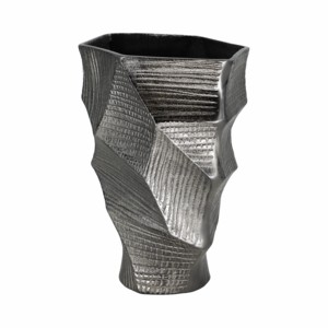 Vaso in metallo moderno con texture, design scultoreo per soggiorno, camera da letto, decorazione per la casa. - Product Image 3