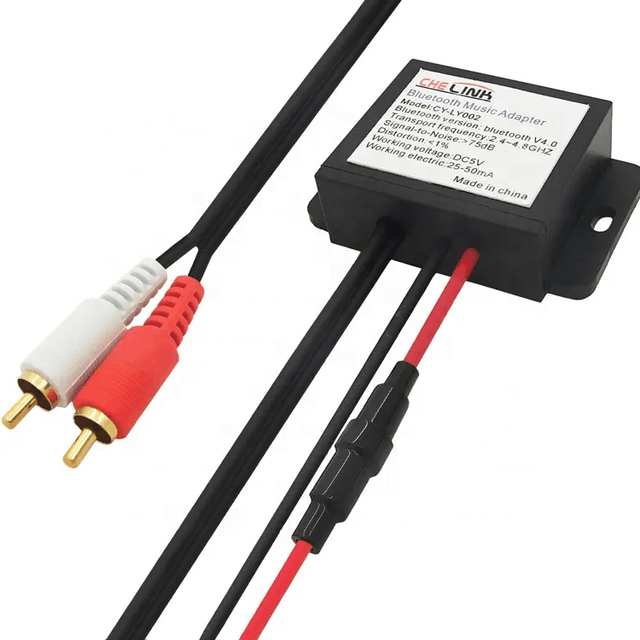 Blue-Tooth RCA Audio Cable Adapter for Vehicles Car Boat Audio Stereo Blue Tooth Module Adapter