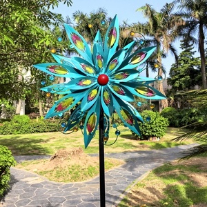Adornos Metálicos para <span class=keywords><strong>Jardín</strong></span>, Resistentes al Agua, Estilo Art Deco, Escultura <span class=keywords><strong>de</strong></span> Viento Giratoria <span class=keywords><strong>de</strong></span> 360 Grados, Molino <span class=keywords><strong>de</strong></span> Viento para Patio y <span class=keywords><strong>Jardín</strong></span> - Product Image 2