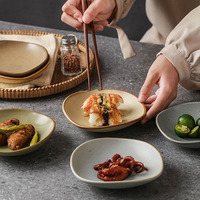 Assiette en Céramique Rétro Irrégulière, Assiette à Salade de Restaurant, Plat à Pâtes, Assiette à Soupe, Assiettes à Fruits, Vaisselle de Cuisine Moléculaire