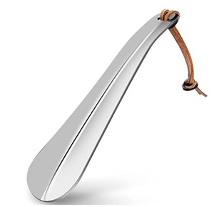 Vente chaude de haute qualité en cuir corde longue poignée en acier inoxydable chausse-pied en métal pour vieille femme enceinte - Product Image 3