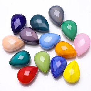 Zhubi Jade <span class=keywords><strong>agata</strong></span> colori 13x18mm maglia ciondolo perle di vetro a goccia sfaccettato perline di cristallo a goccia per la creazione di gioielli - Product Image 5