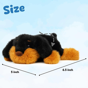 Adorable Peluche de <span class=keywords><strong>Perro</strong></span> <span class=keywords><strong>Dachshund</strong></span> Recostado, Juguete Suave para Niños, Regalo para el Día del Niño, Peluche de Primera Calidad en Negro y Marrón - Product Image 2