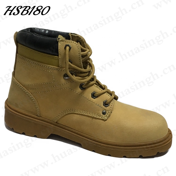 CMH, полусапожки высшего уровня из нубука медового цвета, безопасные ботинки с защитой от ударов из стальной пластины, Полиуретановая инъекционная рабочая обувь HSB180