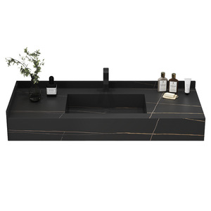 Современный Европейский деревянный набор туалетных столов для ванной комнаты прямоугольный настенный шкаф для умывальника с одинарной и двойной раковиной для гостиниц - Product Image 5