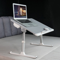 Verstelbare Draagbare Opvouwbare Bed Lederen Laptop Boek Stand Lade Verstelbare Laptop Bureau Studie Tafel Bed