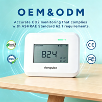 Monitor de CO2 Inalámbrico WiFi Aeropulse A200-CO2 con Batería, Diseño Elegante, Alta Precisión, Alarma Sonora, 2 Años de Garantía, para el Hogar