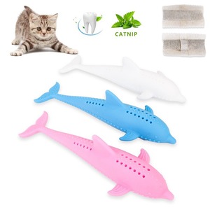 Ecológico <span class=keywords><strong>Catnip</strong></span> silicona pez juguete dentición palo perro juguete con bolsa de embalaje para gatos - Product Image 1
