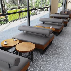 Juego de muebles de café occidental de madera maciza comercial-mesas y sillas duraderas para uso en restaurantes de cafetería y té - Product Image 4