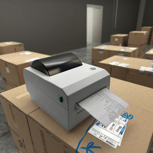 Imprimante d'étiquettes autocollantes 110mm USB + Bluetooth + Ethernet + WIFi Imprimante d'étiquettes d'expédition thermique <span class=keywords><strong>Machine</strong></span> d'impression de bureau - Product Image 1