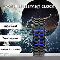 Werbeartikel Quarz-Kunststoff Wasserdichte Touchscreen Lava LED Schreibtischuhr Wecker mit Kalender