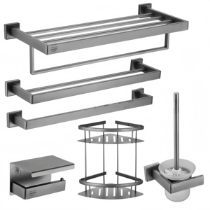 Nuovo <span class=keywords><strong>Set</strong></span> di Accessori da Bagno in Acciaio Inox, Appendiabiti Regolabile a Parete, Portasciugamani, <span class=keywords><strong>Set</strong></span> per Organizzazione Bagno - Product Image 3