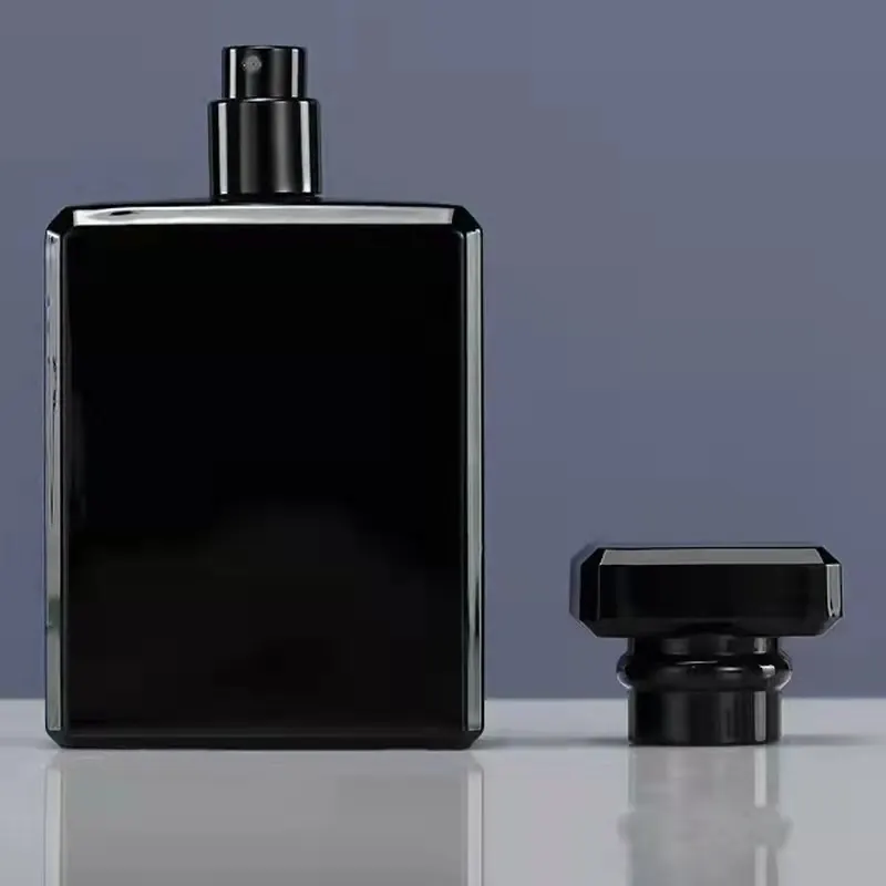 Высококачественный черный квадратный стеклянный флакон для парфюма для мужчин, 50 мл, 100 мл, флакон для парфюма