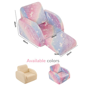 Poltrona per Bambini Personalizzata OEM, Divano per Sala Giochi, Divano Convertibile <span class=keywords><strong>Unicorno</strong></span> Arcobaleno Luminoso, Letto da Terra per Bambini - Product Image 2