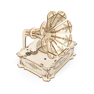 Wooden Music <b>Box</b> 3D <b>Puzzle</b> Laser Cut DIY Craft Rotating Home Decoration Gift - Product Image 2